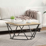 Kohvilaud sonoma tamm 80 x 80 x 45 cm t&ouml;&ouml;deldud puit ja teras