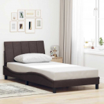 Voodiraam ilma madratsita tumepruun 100x200 cm kangas