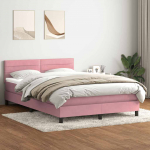 Box Vedruvoodi madratsiga Roosa 140x220 cm samet