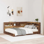 Riiulitega voodipeats vana puit 140 cm tehispuit