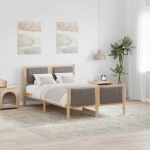 Voodiraam peatsiga Pruun ja taupe 120 x 190 cm M&auml;nnipuit
