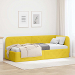 Nurga voodiraam Kollane 80 x 200 cm Samet