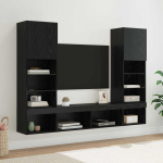 TV seinakapid koos LED-iga LEDiga 5 tk Must tamm Tehispuit