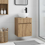 Seinale paigaldatav valamu ja kapp Artisan tamm