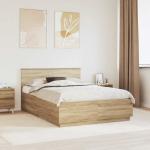 Voodiraam peatsiga sonoma tamm 140 x 190 cm tehispuit