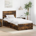 Voodi raam peaga suitsetatud tamm 120 x 200 cm tehispuit