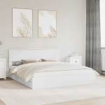 Laos voodi peaga sahtliga Valge 180 x 200 cm Tehispuit