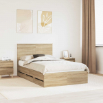 Voodiraam peatsiga sahtliga Sonoma tamm 120 x 200 cm Inseneripuit