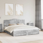 Voodiraam peatsiga sahtliga Betoonhall 180 x 200 cm Tehispuit