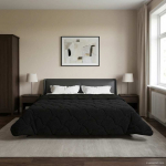 T&auml;ispika aasta tekk Must 200 x 200 cm Mikrokiud ja Teddy villa