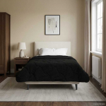 Talve tek Must 140 x 220 cm Mikrokiud ja Teddy villa