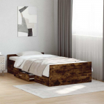 Voodiraam ladustamisega Suitsutatud tamm 80 x 200 cm Tehispuit