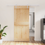 Liuguks looduslik ja valge 90 x 210 cm tahke m&auml;nnipuit