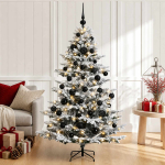 Kunstkuusk koos j&otilde;ulukuuliga 120 cm 150 LED-i Soe valge