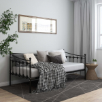 Diivanvoodi raam must metallist 90 x 200 cm
