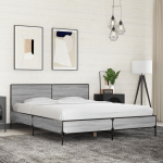 Voodiraam, hall sonoma tamm, 150 x 200 cm, tehispuit ja metall