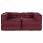 Mooduldiivan 2 pcs Bordeaux 140 x 70 x 56 cm kangas