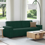 3-kohaline diivan, tumeroheline, 220 x 78 x 84 cm, samet