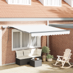 K&auml;sitsi sisset&otilde;mmatav varikatus led-iga valge 350x250 cm, varikatuse asenduskangas 3.5x2.5 m raamile valge
