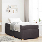 Voodiraam madratsiga Tume pruun 90 x 190 cm kangas