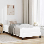 Voodiraam madratsiga PUHAS VALGE 100 x 200 cm kangas