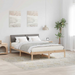 Voodiraam peatsiga Pruun ja taupe 140 x 190 cm M&auml;nnipuit