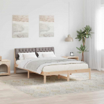 Voodiraam peatsiga Pruun ja taupe 140 x 190 cm M&auml;nnipuit
