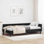 Nurga voodiraam peatsiga Must 80 cm x 200 cm Samet