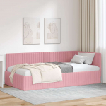 Nurga voodiraam peatsiga Roosa 100 cm x 200 cm Samet