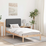 Voodiraam Pehme Peatoega peaga Tumehall 90 x 190 cm Tahke m&auml;nd