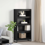 Raamaturiiul 2 tk Must tamm 80 x 30 x 155 cm Tehispuit