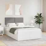 Voodiraam Pehme Peatoega peaga Helehall 120 x 200 cm Tahke m&auml;nd