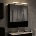 Vannitoa peeglikapp Must tamm 60 x 14.5 x 70 cm Tehispuit