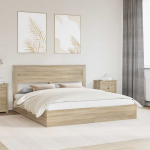 Laos voodi peaga sahtliga Sonoma tamm 180 x 200 cm Tehispuit