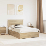 Voodiraam peatsiga sahtliga Sonoma tamm 120 x 200 cm Tehispuit