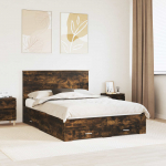 Voodiraam peatsiga Suitsetatud tamm 140 x 200 cm Tehispuit