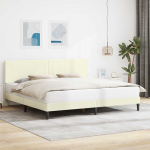 Voodi raam peaga Kreemjas 180 x 200 cm Korter kangas