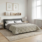 Talve tek Helehall 200 x 200 cm Mikrokiud ja Teddy villa