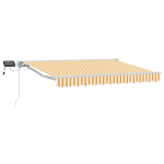 Manuaalne varikatus LED-idega Kollane ja Valge 3,5 x 2,5 m