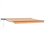 Manuaalne varikatus LED-idega Kollane ja oranž 4,5 &times; 3,5 m