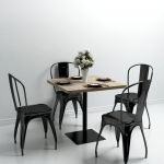 Kandiline bistroolaud mdf ja teras 80 x 80 x 75 cm, tammev&auml;rvi