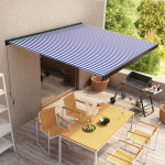 K&auml;sitsi sisset&otilde;mmatav varikatus 350 x 250 cm, sinine ja valge
