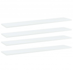 Riiuliplaadid 4 tk, valge, 100x20x1,5 cm, puitlaastplaat