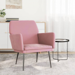 Tugitool, roosa, 62 x 79 x 79 cm, samet