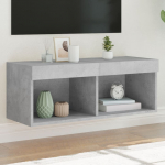 LED-tuledega telerikapp, betoonhall, 80 x 30 x 30 cm