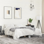 Voodiraam, hall sonoma tamm, 150 x 200 cm, tehispuit ja metall