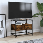 Klaasplaadiga telerikapp suitsutatud tamm 60x35x51 cm tehispuit