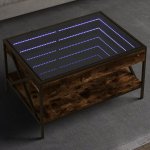 Diivanilaud LED-tuledega, suitsutatud tamm, 70x50x38cm