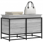 Kaanega hoiukast, hall sonoma tamm, 80x40x51,5 cm, tehispuit