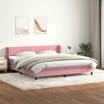Box Vedruvoodi madratsitega Roosa 180x210 cm samet